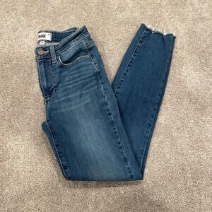 Paige Women's Hoxton‎ Ankle Skinny Jean Light Wash Distressed Hem Size 24